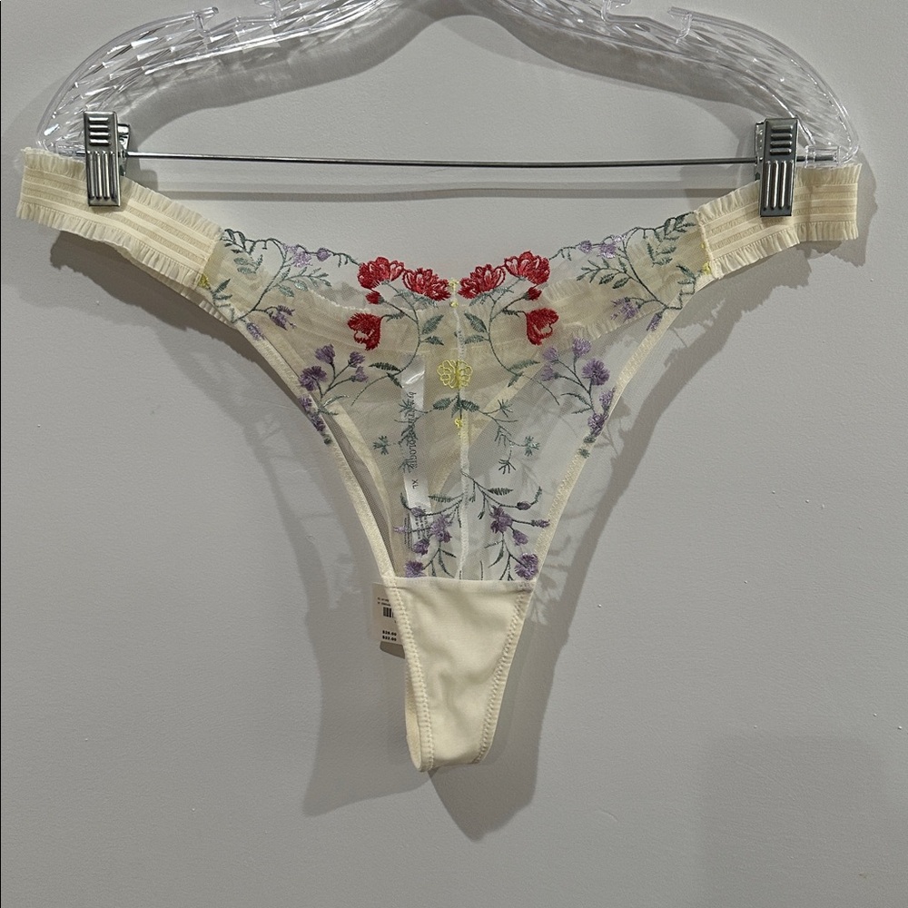 By Anthropologie Floral Embroidered Panty Size XL
